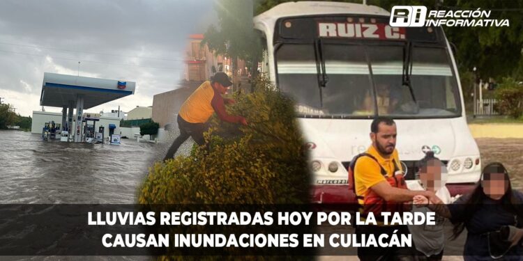 Lluvias registradas hoy por la tarde causan inundaciones en Culiacán