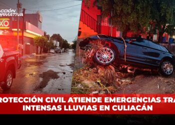 Protección Civil atiende emergencias tras intensas lluvias en Culiacán