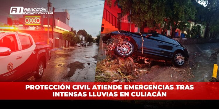 Protección Civil atiende emergencias tras intensas lluvias en Culiacán