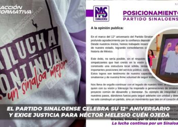 El Partido Sinaloense celebra su 12° aniversario y exige justicia para Héctor Melesio Cuén Ojeda