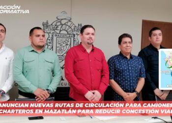 Anuncian nuevas rutas de circulación para camiones charteros en Mazatlán para reducir congestión vial