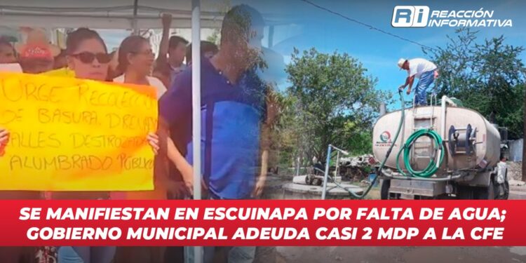 Se manifiestan en Escuinapa por falta de agua; Gobierno municipal adeuda casi 2 mdp a la CFE