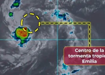 Tormenta ‘Emilia’ se aleja gradualmente de Península de Baja California; ésta es su trayectoria