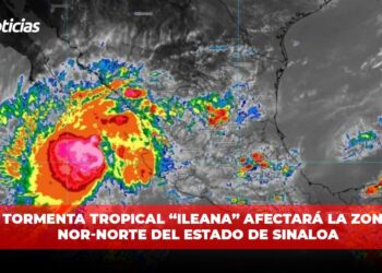 Tormenta tropical “Ileana” afectará la zona nor-norte del estado de Sinaloa