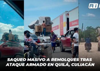 Saqueo masivo a remolques tras ataque armado en Quilá, Culiacán