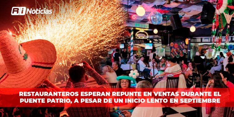 Restauranteros esperan repunte en ventas durante el puente patrio, a pesar de un inicio lento en septiembre