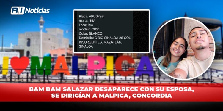 Bam Bam Salazar desaparece con su esposa, se dirigían a Malpica, Concordia