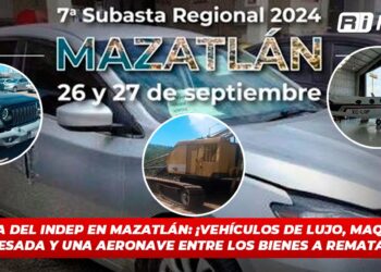 Subasta del INDEP en Mazatlán: ¡Vehículos de lujo, maquinaria pesada y una aeronave entre los bienes a rematar!
