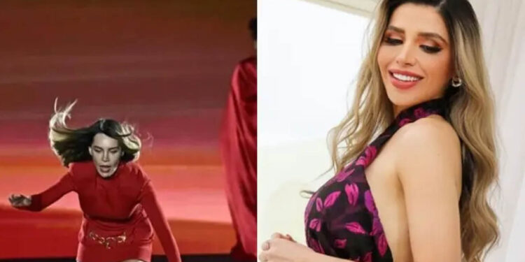 Emma Coronel demuestra su admiración a Belinda tras su caída en pasarela de moda