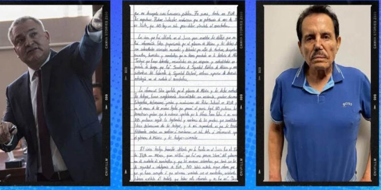 García Luna manda carta: narra el maltrato que vive en la cárcel y vincula al Mayo con la 4T
