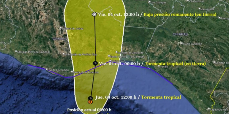Depresión tropical Once-E dejará lluvias intensas a puntuales torrenciales en Guerrero, Oaxaca y Veracruz