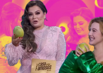 Mariana Echeverría le entrega un mango a Briggitte Bozzo como “ofrenda de paz” y agradece a La Rosa de Guadalupe por el capítulo de “Lady Mangos”
