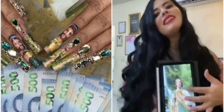 Manicurista se vuelve viral por hacer unas uñas de San Judas Tadeo valuadas en 11 mil pesos