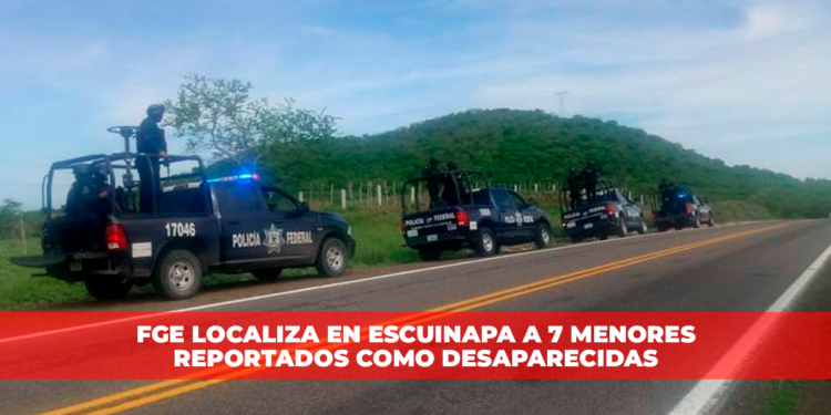 FGE localiza en Escuinapa a 7 menores reportados como desaparecidos