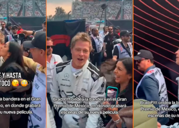Fan besa a Brad Pitt durante el Gran Premio de México de la F1; reacción del actor se viraliza | VIDEO