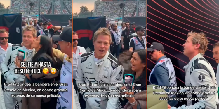 Fan besa a Brad Pitt durante el Gran Premio de México de la F1; reacción del actor se viraliza | VIDEO