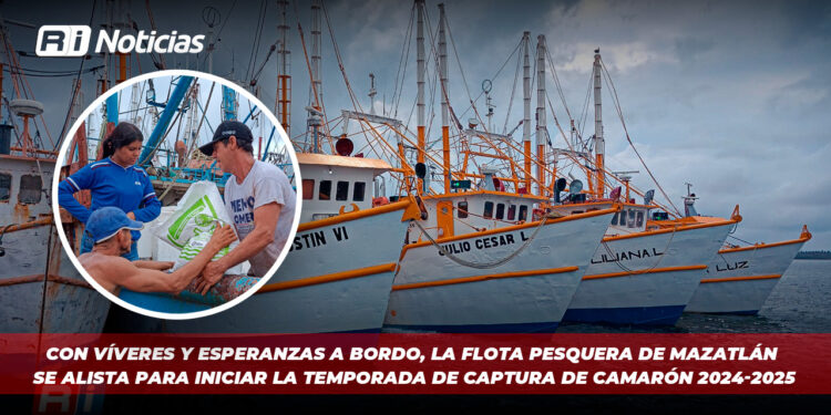 Con víveres y esperanzas a bordo, la flota pesquera de Mazatlán se alista para iniciar la temporada de captura de camarón 2024-2025.