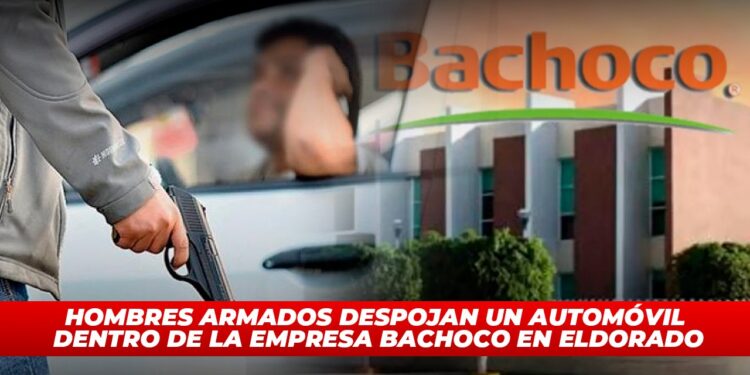 Hombres armados despojan un automóvil dentro de la empresa Bachoco en Eldorado