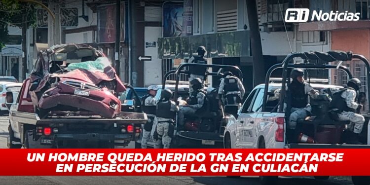 Un hombre queda herido tras accidentarse en persecución de la GN en Culiacán