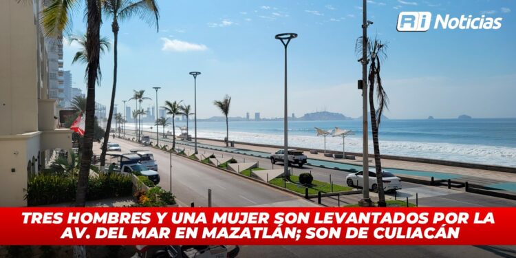 Tres hombres y una mujer son levantados por la Av. del Mar en Mazatlán; son de Culiacán