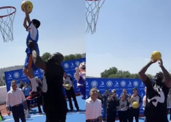 Shaquille O’Neal visitó Ecatepec y donó 500 pares de tenis deportivos a niños de ese municipio