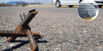 Arrojan “ponchallantas” en Rincón del Valle y provocan carambola vehicular