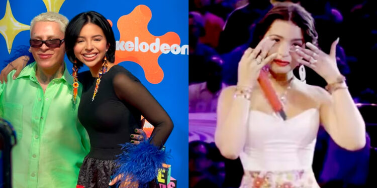 Aseguran que Ángela Aguilar se bajó llorando del escenario de los Kids’ Choice Awards tras ser abucheada: “¡Cazzu!”