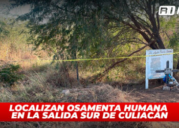 Localizan osamenta humana en la salida sur de Culiacán