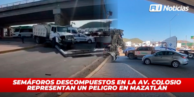 Semáforos descompuestos en la Av. Colosio representan un peligro en Mazatlán