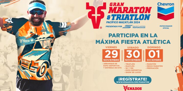Todo listo para celebrar la máxima fiesta atlética de Mazatlán, el Gran Maratón y Triatlón Chevron 2024