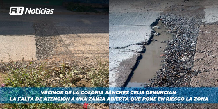 Vecinos de la colonia Sánchez Celis denuncian la falta de atención a una zanja abierta que pone en riesgo la zona