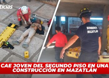 Cae joven del segundo piso en una construcción en Mazatlán