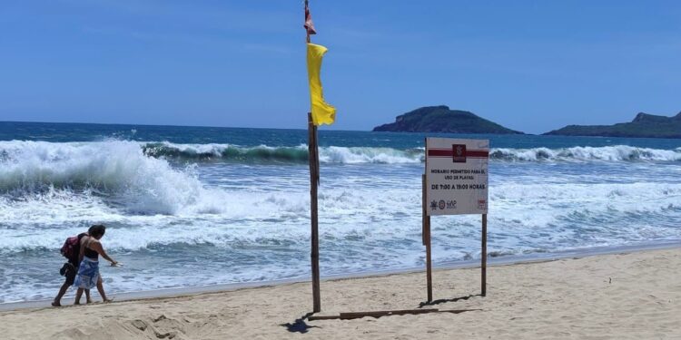 Canadienses son rescatados por salvavidas en la playa bruja