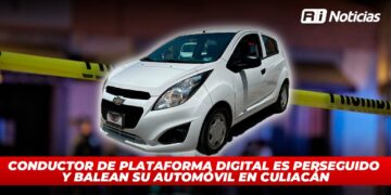 Conductor de plataforma digital es perseguido y balean su automóvil en Culiacán