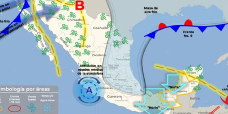 Frente frío 9 y 10 provocarán caída de nieve y temperaturas de hasta -10 grados, ¿qué estados golpearán? MAPA