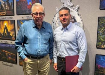 Rocha Moya se reúne en Palacio de Gobierno con el secretario García Harfuch