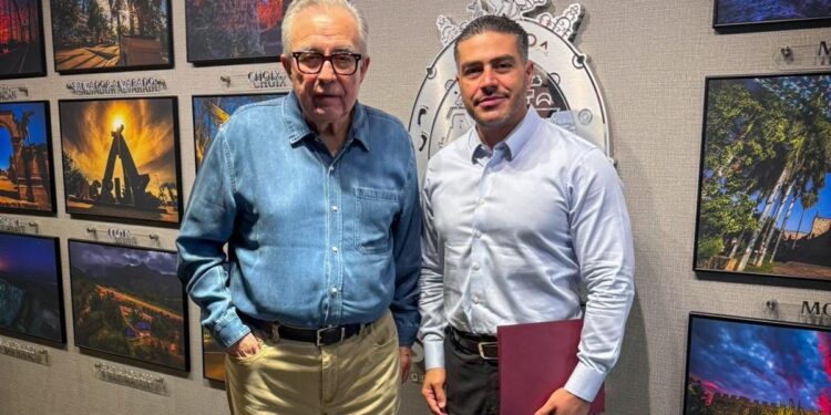 Rocha Moya se reúne en Palacio de Gobierno con el secretario García Harfuch