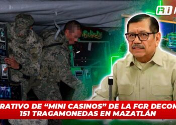 Operativo de “mini casinos” de la FGR decomisa 151 tragamonedas en Mazatlán