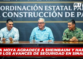 Rocha Moya agradece a Sheinbaum y Harfuch por los avances de seguridad en Sinaloa