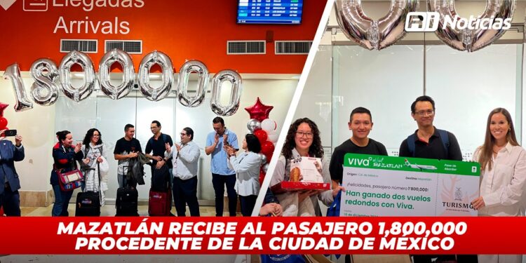 Mazatlán recibe al pasajero 1,800,000 procedente de la Ciudad de México