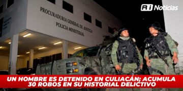 Un hombre es detenido en Culiacán; Acumula 30 robos en su historial delictivo