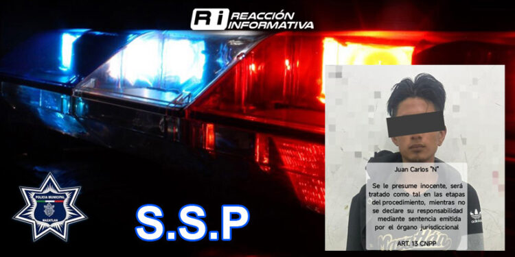 Policía Municipal detiene a un hombre por la probable participación en el delito de robo a comercio