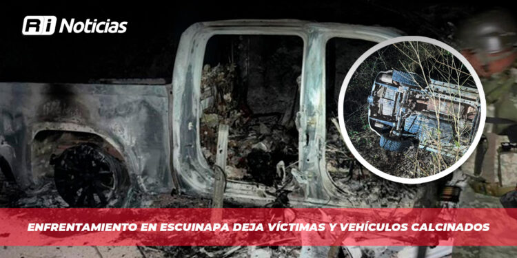 Enfrentamiento en Escuinapa deja víctimas y vehículos calcinados