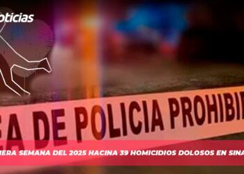 Primera semana del 2025 hacina 39 homicidios dolosos en Sinaloa