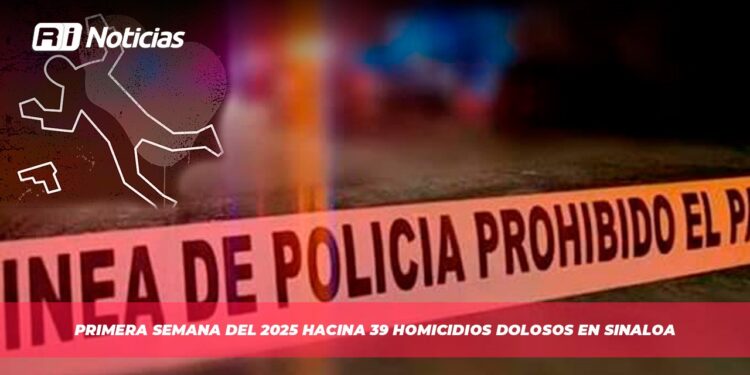 Primera semana del 2025 hacina 39 homicidios dolosos en Sinaloa