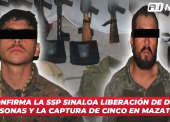 Confirma la SSP Sinaloa liberación de dos personas y la captura de cinco en Mazatlán