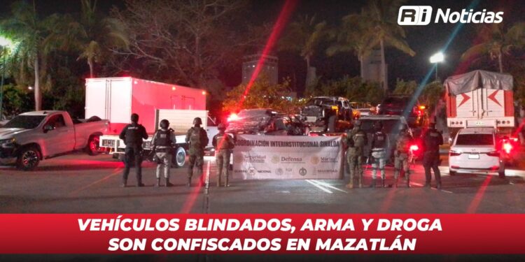 Vehículos blindados, arma y droga son confiscados en Mazatlán