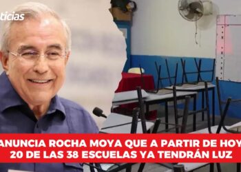 Rocha Moya anuncia restablecimiento de luz eléctrica en 20 de las 38 escuelas