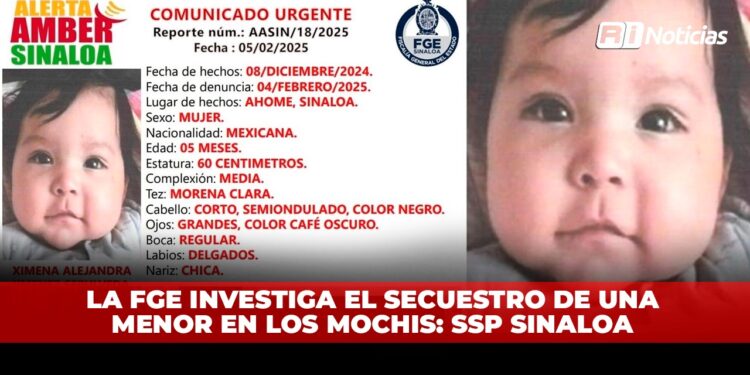 La FGE investiga el secuestro de una menor en Los Mochis: SSP Sinaloa