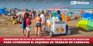 Vendedores de playa se reúnen con Oficialía Mayor de Mazatlán para coordinar el esquema de trabajo en Carnaval